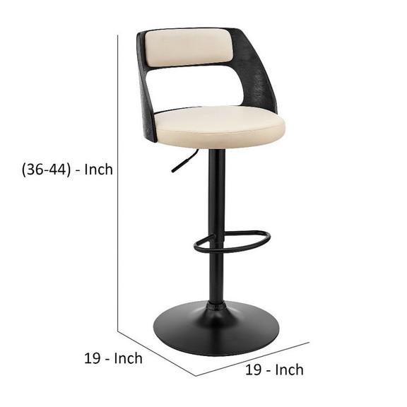 Benjara BM270025 Adjustable Barstool with Open Des...