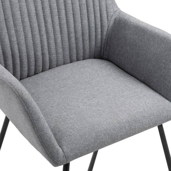 Dining Chairs 2 pcs Light Gray Fabric