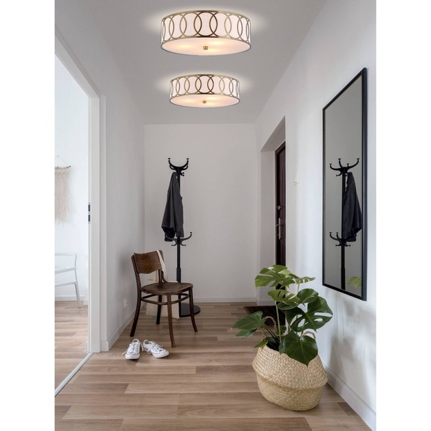 Metal Aubrey Flush Mount includes Energy Efficient Light Bulb Jonathan Y