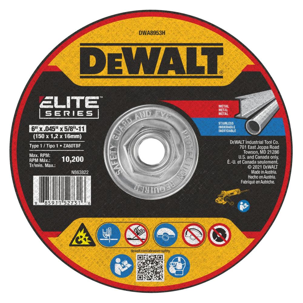 DEWALT Mini Hub Wheels 6 x .045 x 5/8-11 XP T1 DWA8953H from DEWALT