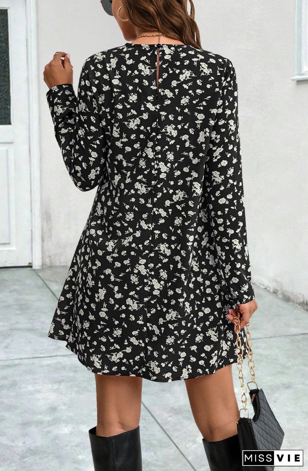 Floral Print Straight Cut Dress