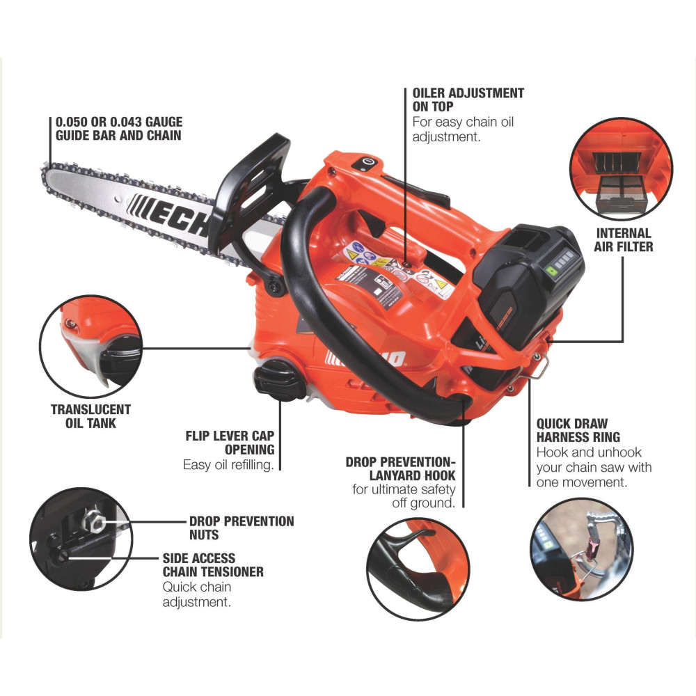 X Series 12 Bar Chainsaw 56V Battery Top Handle Bare Tool