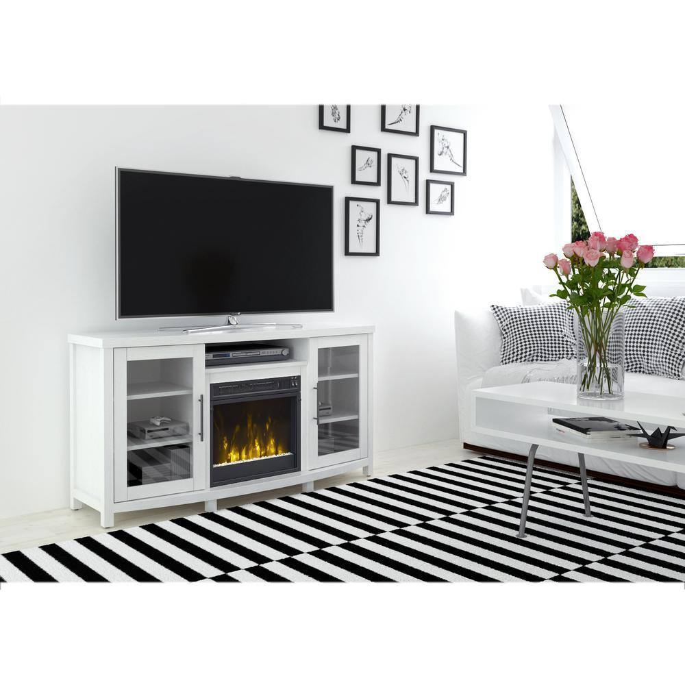 Classic Flame Rossville 54 in. Media Console Electric Fireplace TV Stand in White 18MM6036-PT85S