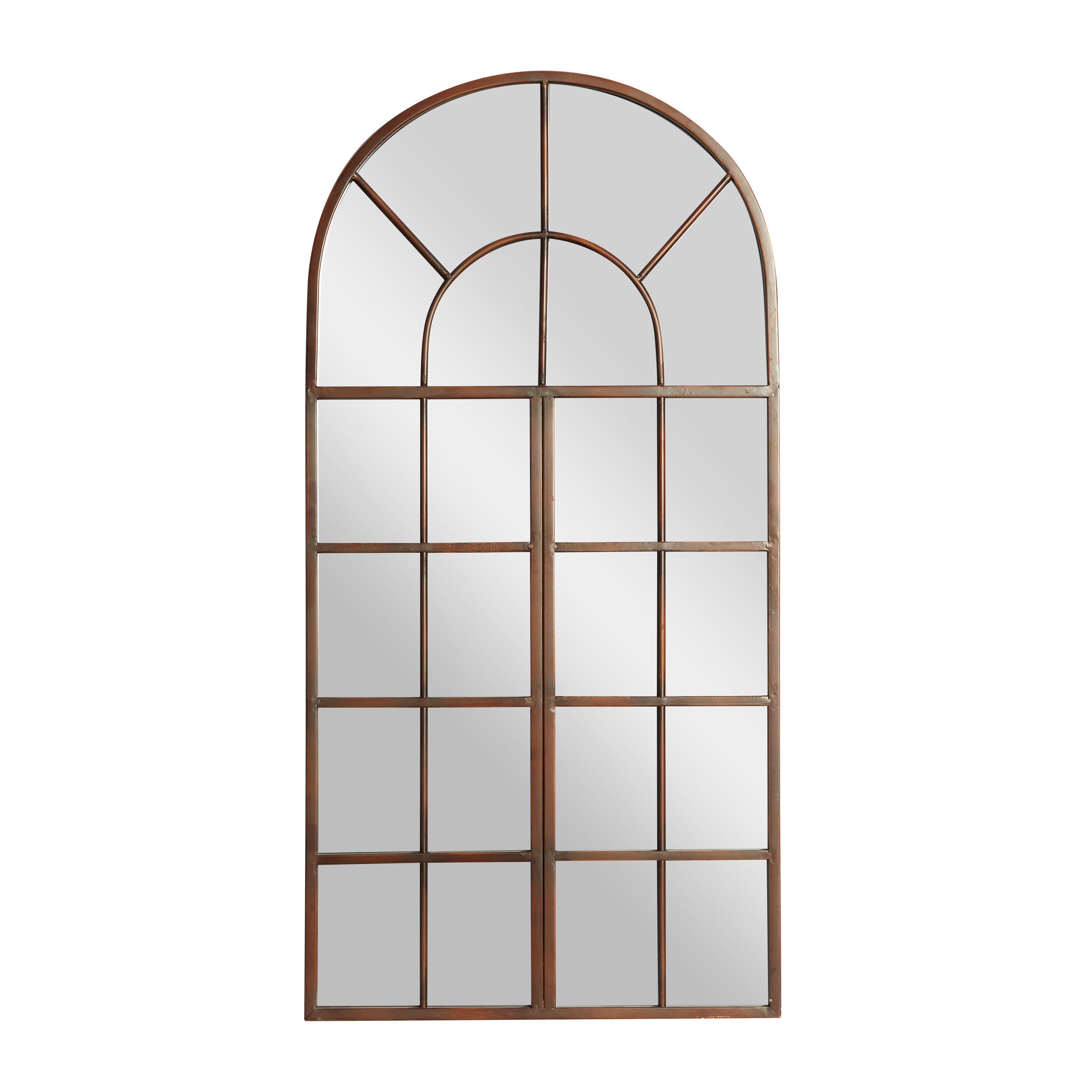 Brown Traditional Metal Wall Mirror 48 x 24