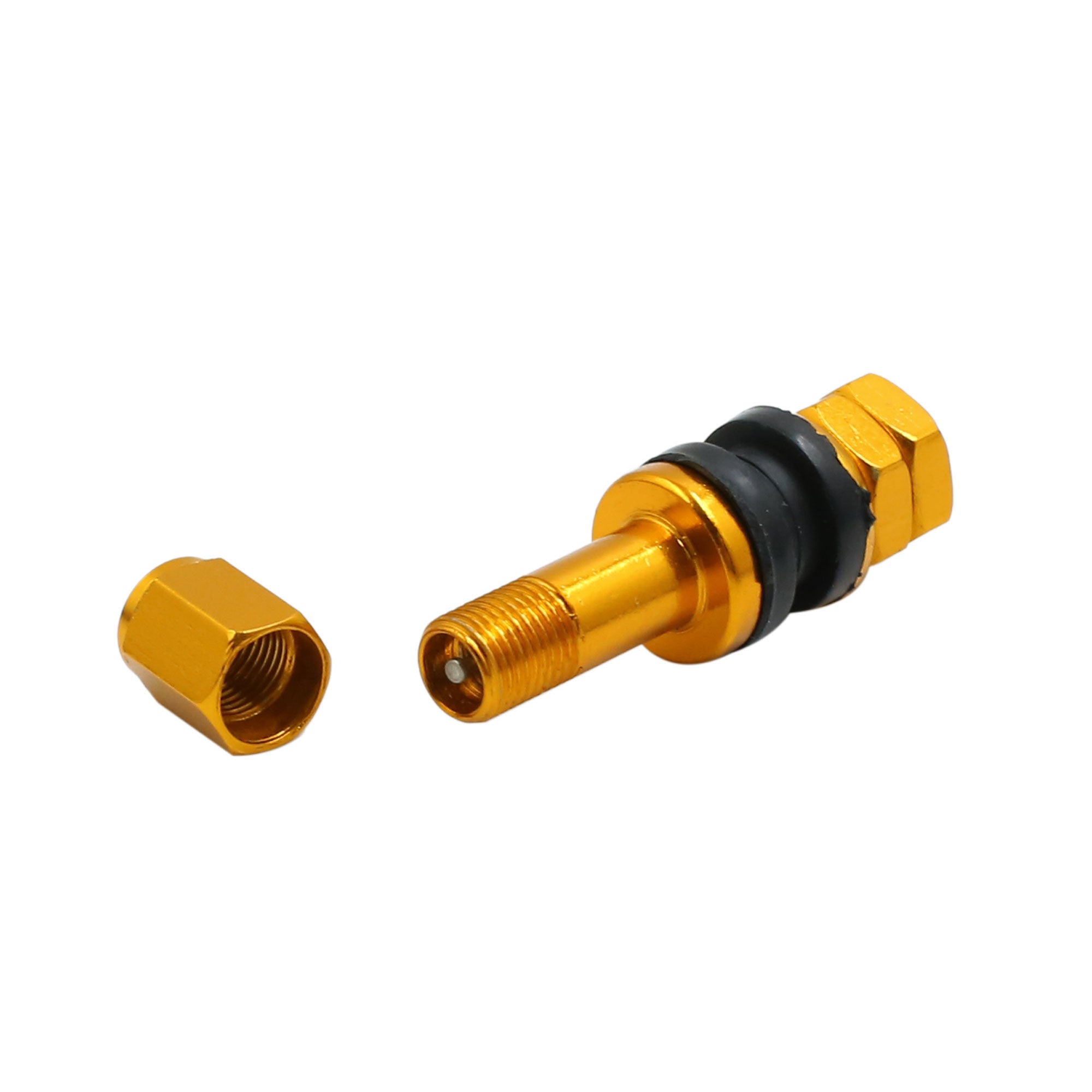 2pcs Gold Tone Bolt In Car Tubeless Wheel Tire Tyre Valve Stem w Dust Cap