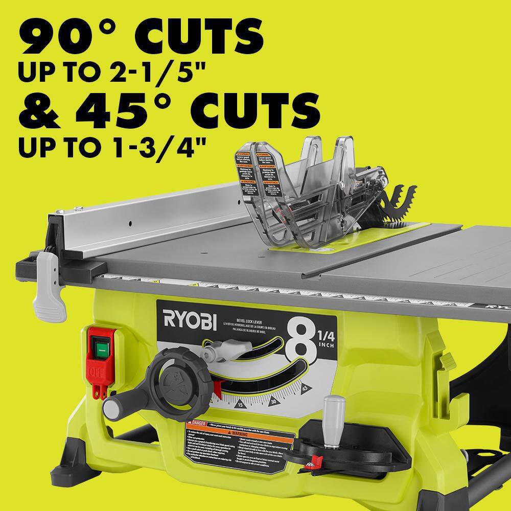 RYOBI 13 Amp 8-14 in. Compact Portable Corded Jobsite Table Saw (No Stand) RTS08