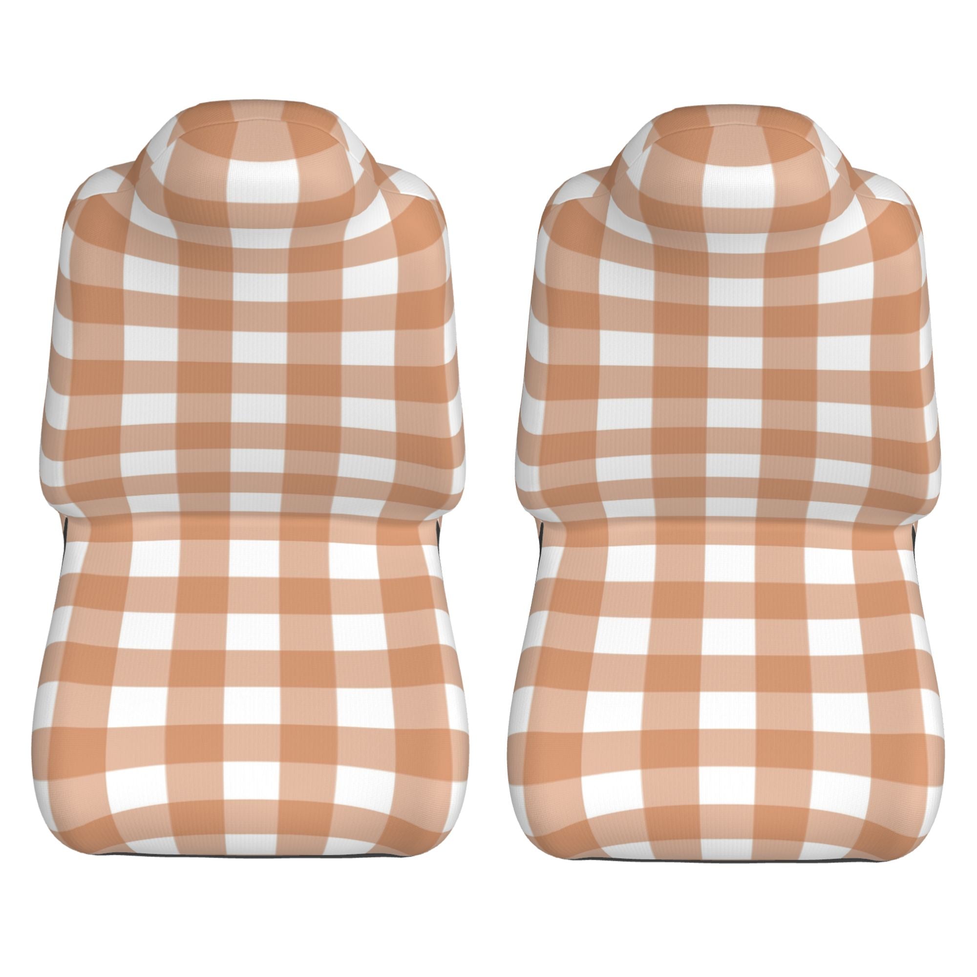 ZICANCN Car Seat Cover Brown Gingham Print Car Front Seat Covers Protectors ， Automotive Seat Covers for Cars Trucks Suv