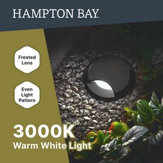 Hampton Bay Low Voltage Landscape Black Round In Ground WellDeck Light with 1.8-Watt 150 lumen Integrated LED LDS-WR2BL3000K