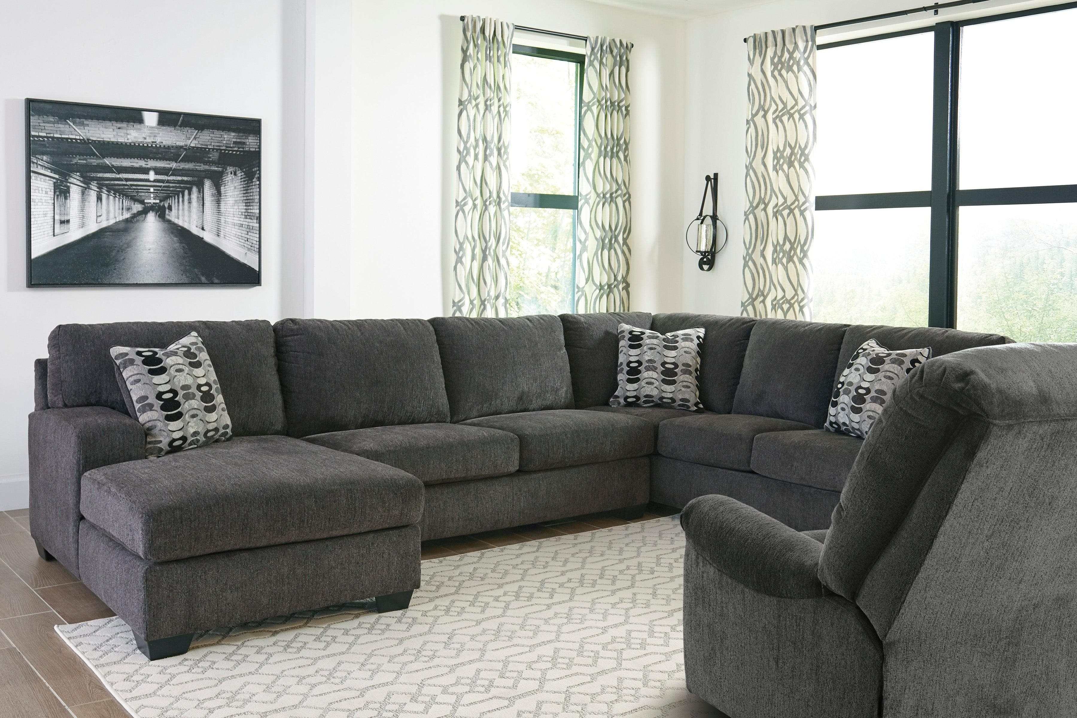 (Online Special Price) Ballinasloe Smoke 3pc Sectional w/ LAF Chaise