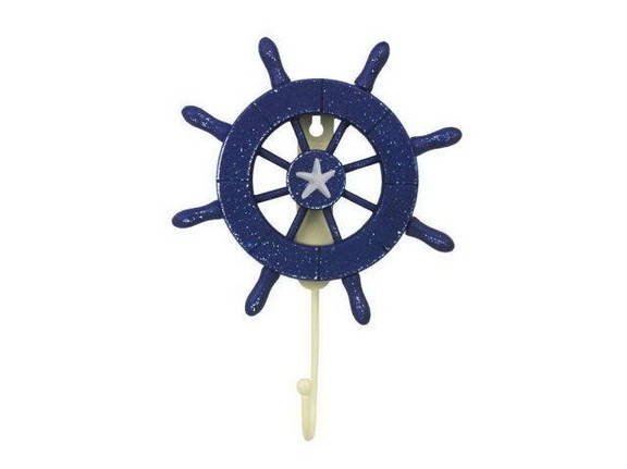 Handcrafted Model Ships Wheel 6 105 starfish Rusti...