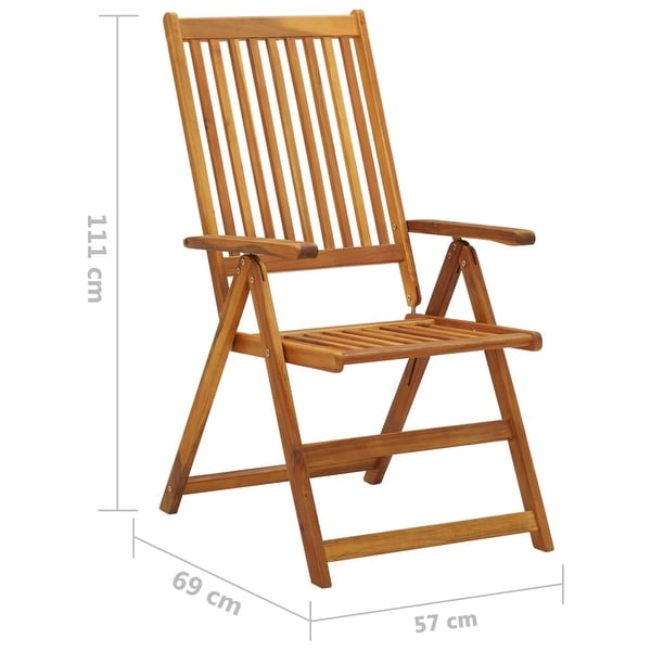 vidaXL Patio Folding Chairs Camping Garden Lawn Chair Solid Wood Acacia Brown