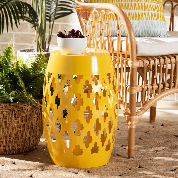 Branson Modern and Contemporary Metal Outdoor Side Table