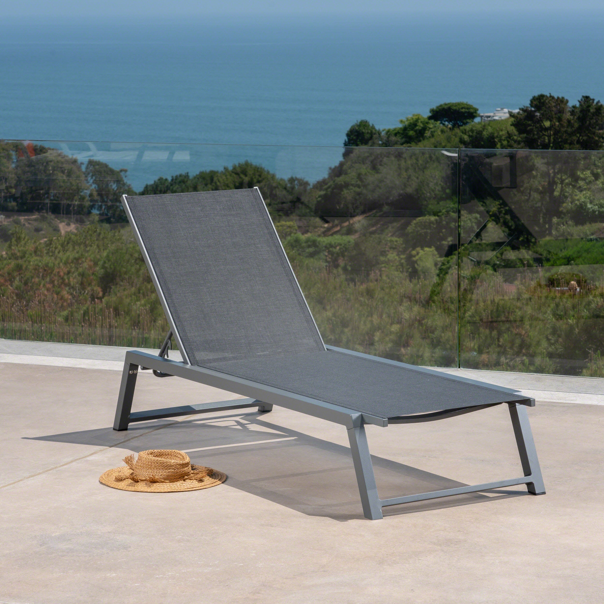 Mesa Outdoor Chaise Lounge with Finished Aluminum Frame