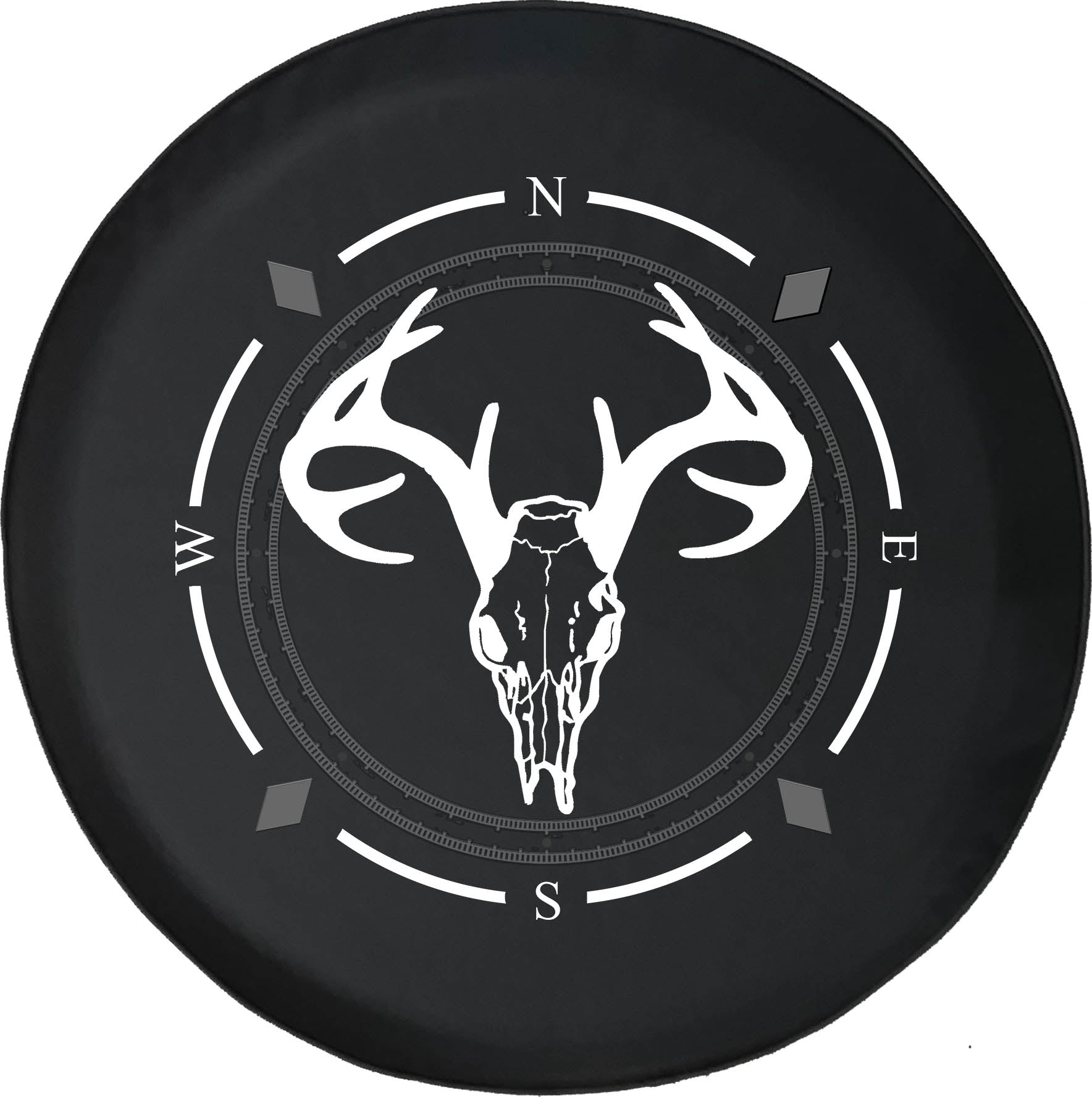 Spare Tire Cover Compass Deer Skull Antlers Hunting Archery Wheel Covers Fit for SUV accessories Trailer RV Accessories and Many Vehicles