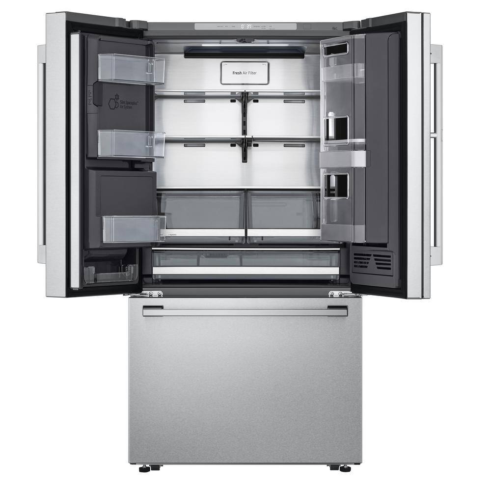 LG STUDIO 24 cu. ft. French Door Refrigerator with Instaview Door-in-Door Craft Ice Maker in PrintProof Stainless Counter Depth SRFVC2416S