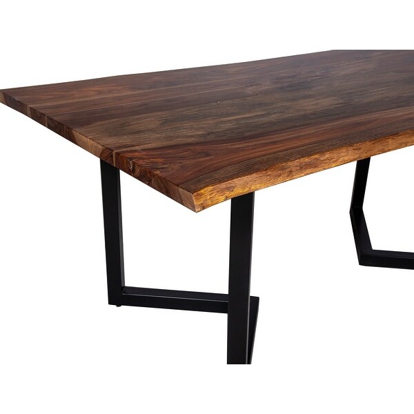 Porter Designs Manzanita Transitional Solid Wood Dining Table w/ V-Base， Brown