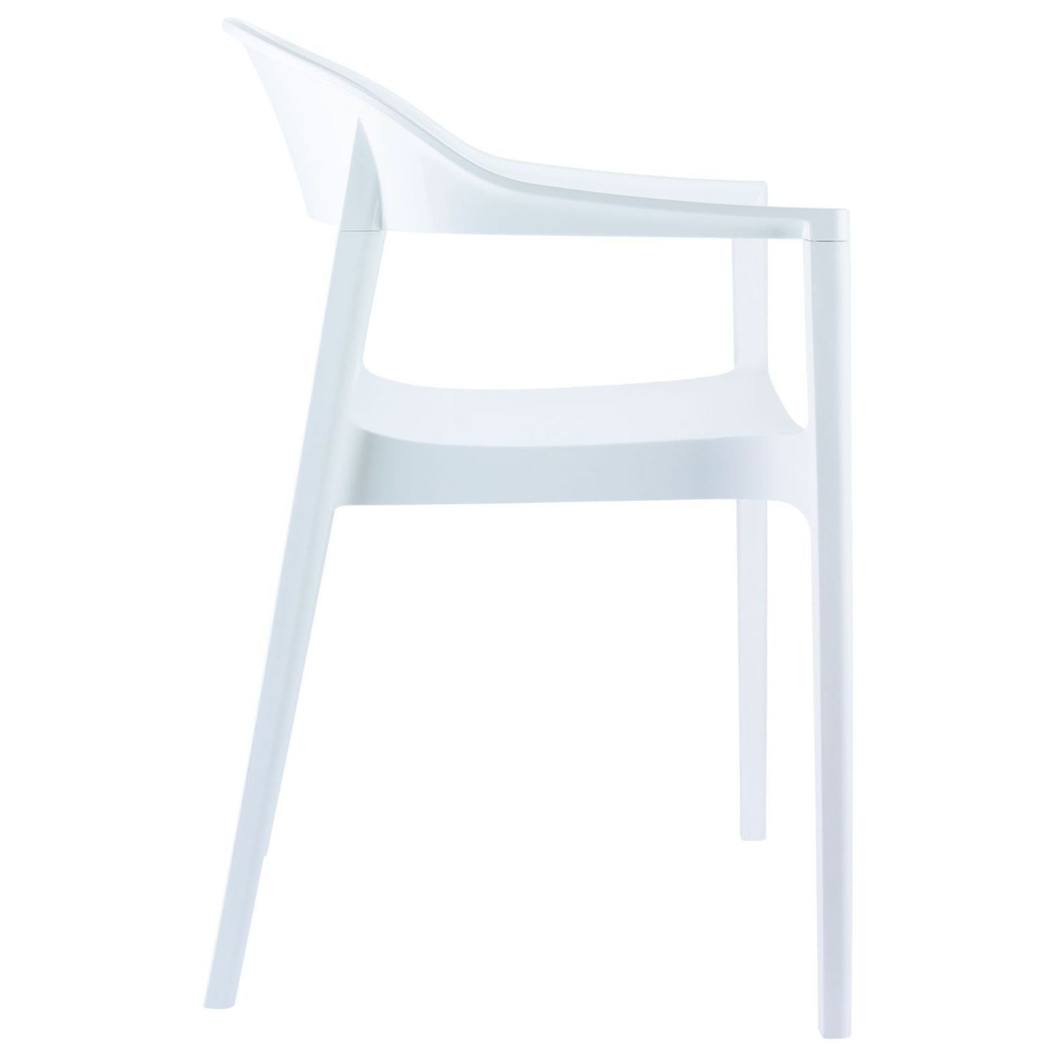 32 White Stackable Outdoor Patio Dining Arm Chair