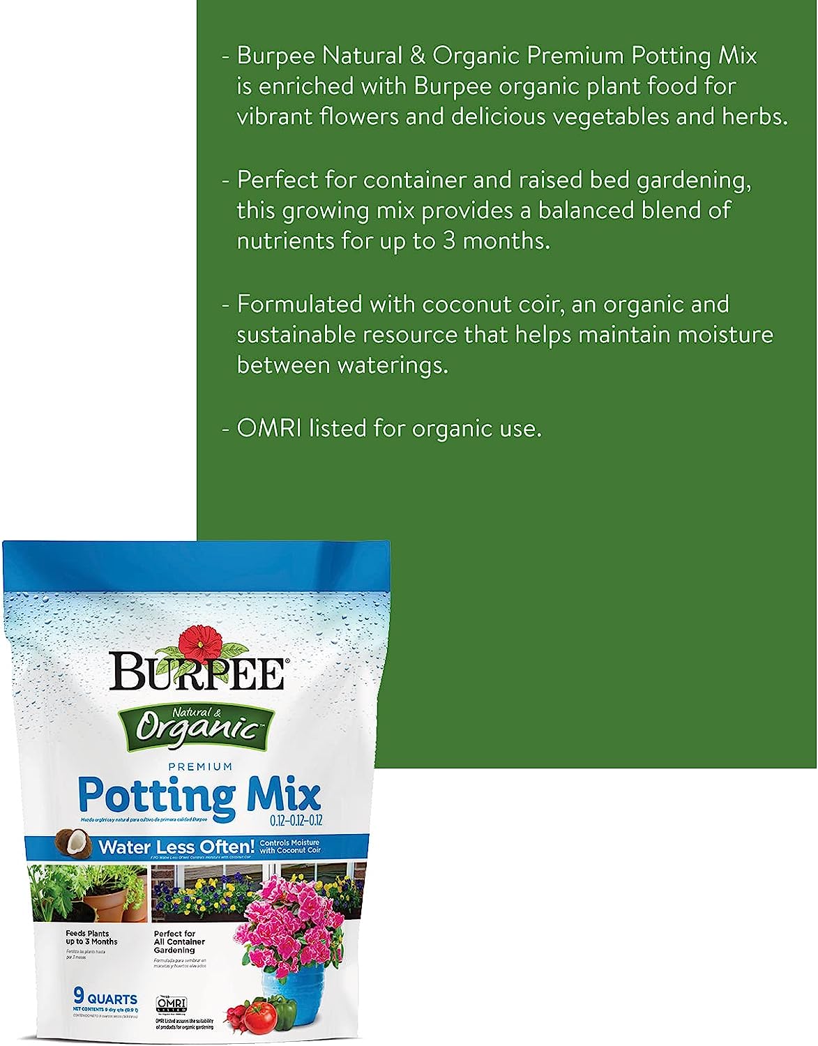 Burpee Natural & Organic GardenCoir, 8 quart, (1 Pack)