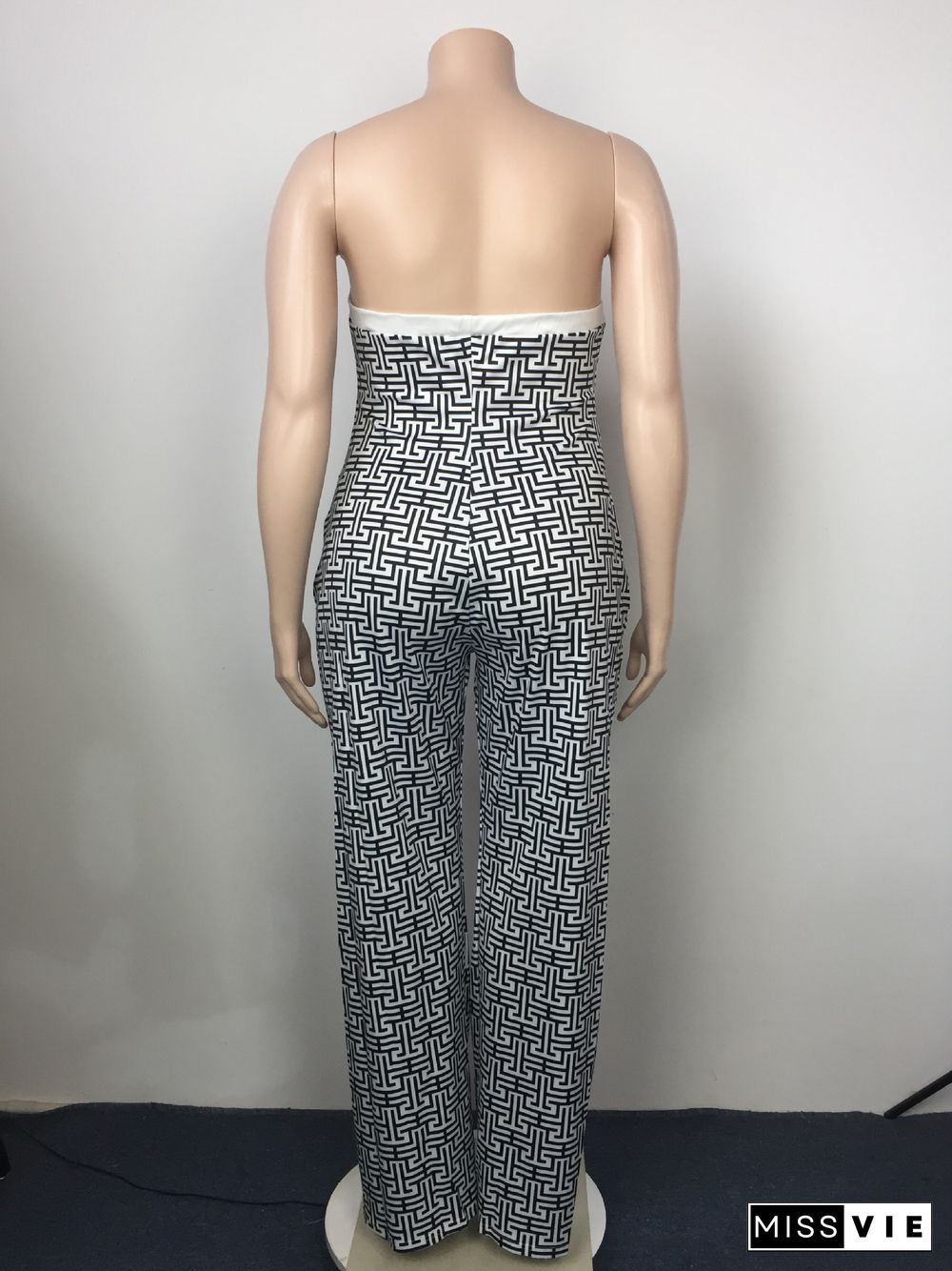 Summer Elegant Strapless Plus Size Jumpsuit