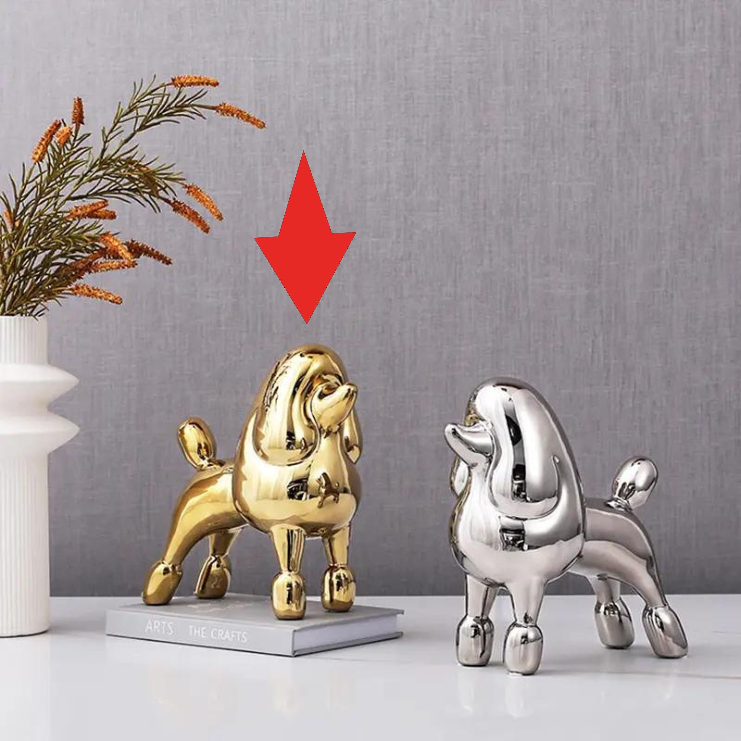 Gold Standing Dog -A Fa-D21071A