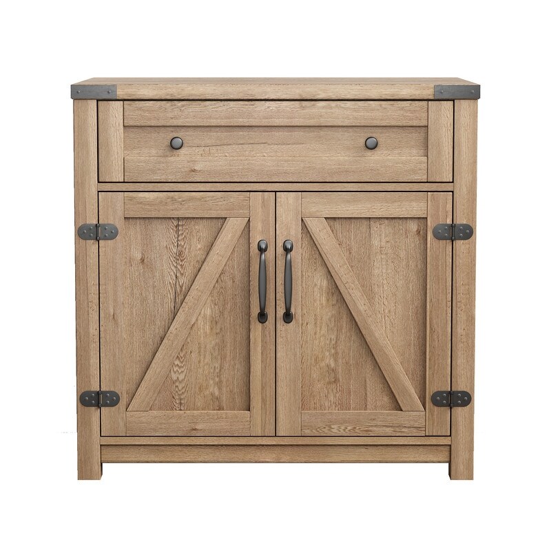 30 Inch Farmhouse Style Storage Sideboard Cabinet with Brain Door 2 Colors