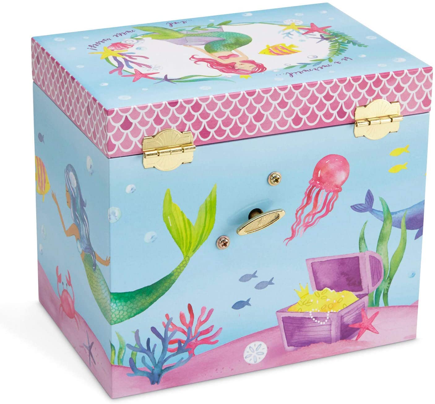 Jewelkeeper Mermaid Musical Jewelry Box & Little Girls Jewelry Set - 3 Mermaid Gifts for Girls