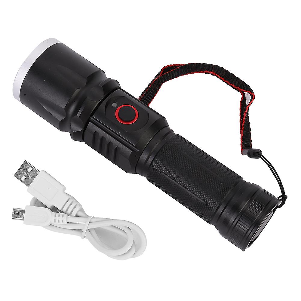 Outdoor Telescopic Dimmable Usb Led Flashlight Torch High Brightness Camping Hunting Fishing