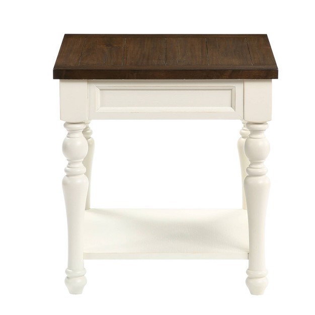 Joanna End Table Ivory mocha Steve Silver Co