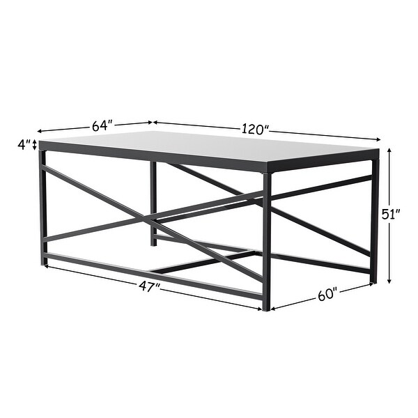 Cozywor Outdoor Patio Coffee Table，Outdoor Rectangular Metal Table for Deck，Porch，or Poolside，AllWeatherResistance