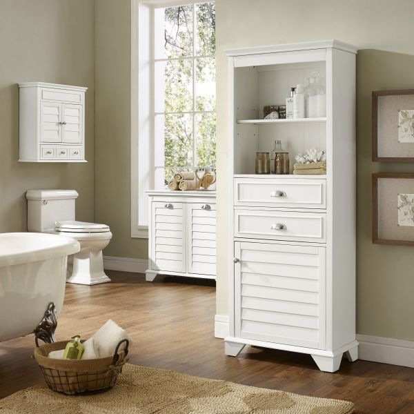 Lydia Tall Cabinet in White Finish