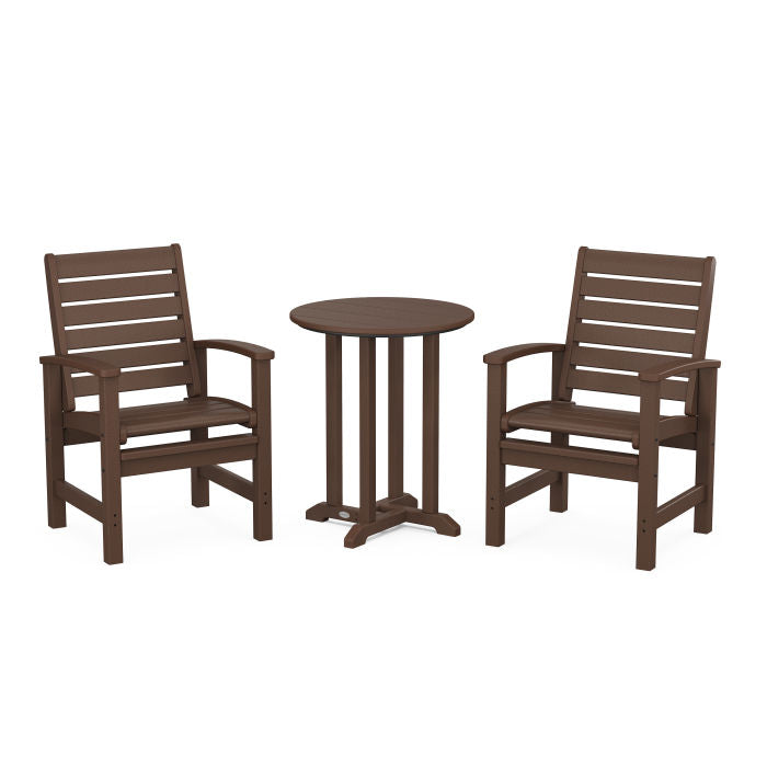 Polywood Signature 3-Piece Round Farmhouse Dining Set PWS1312-1