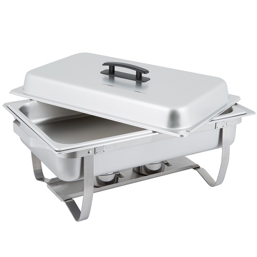 Winco C-4080 - 8 Quart Full-Size Stainless Steel Chafer W/Folding Stand