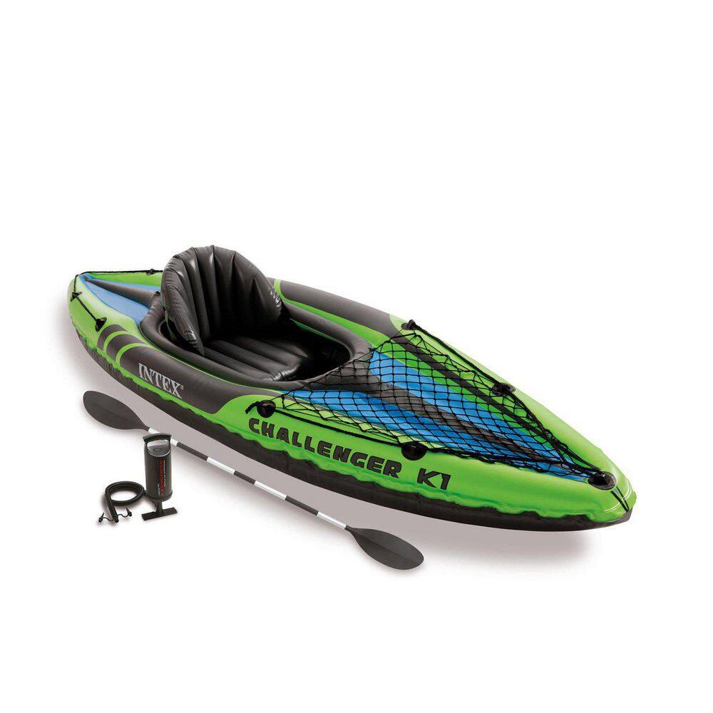 INTEX 2-Person Inflatable Kayak with Oars and Pump and 1-Person Inflatable Kayak 68307EP + 68305EP