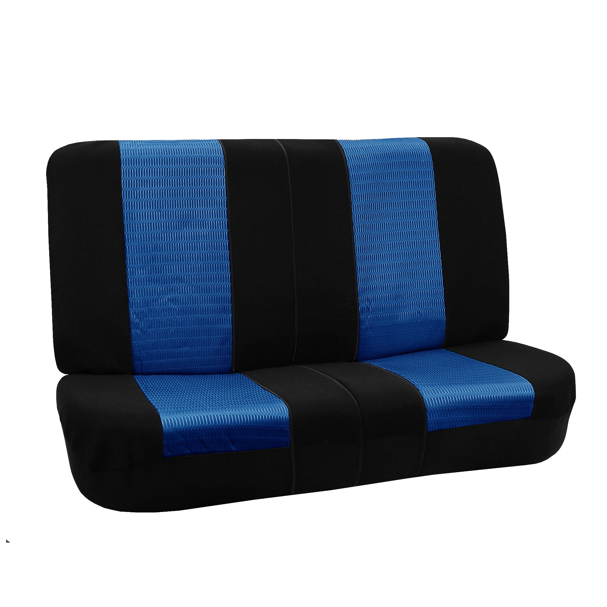 FH Group Full Interior Set Blue Seat Covers for Auto w/ Gray Heavy Duty Floor Mats