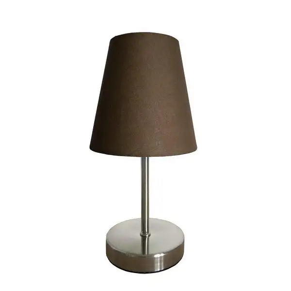 Porch and Den Custer Sand Nickel Fabric Shade Mini Table Lamp