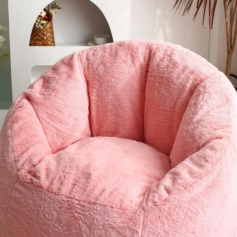 Large Bean Bag Chair 37in Soft Faux Fur