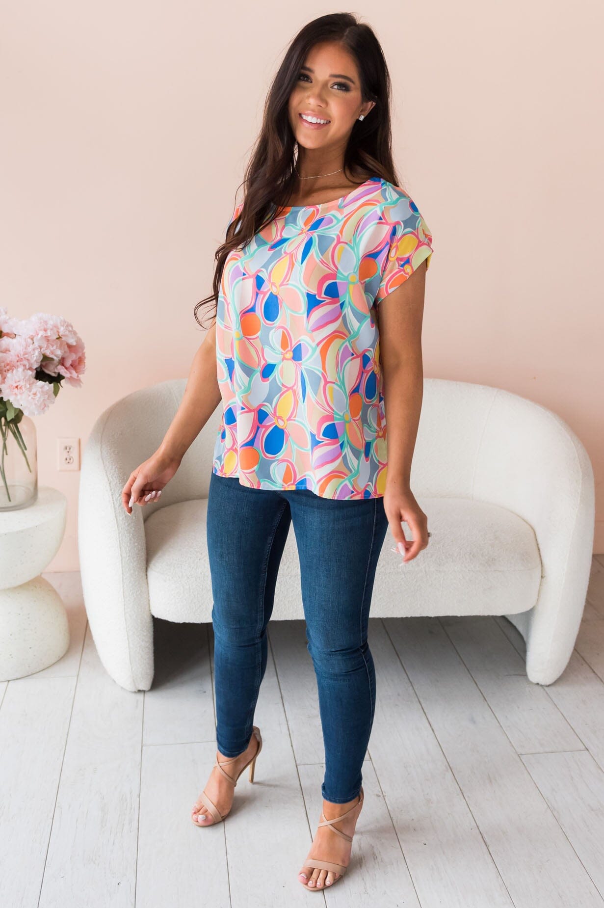 Pretty In Floral Modest Top