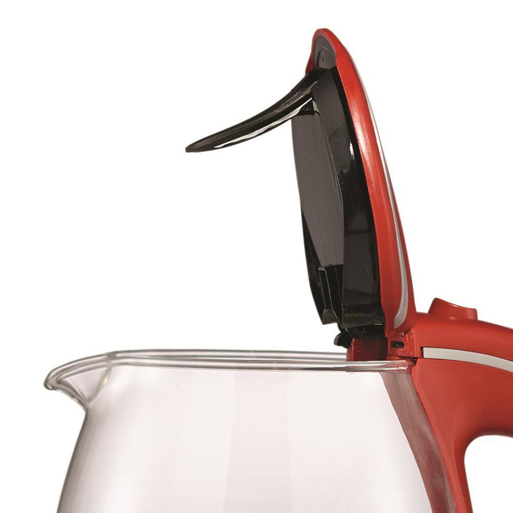 Brentwood Appliances 7-Cup Red Cordless Tempered-Glass Electric Kettle KT-1900R