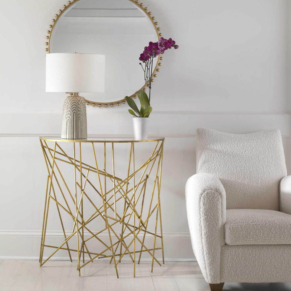 Philosopher Gold Console Table   Contemporary   Console Tables   by Ownax  Houzz