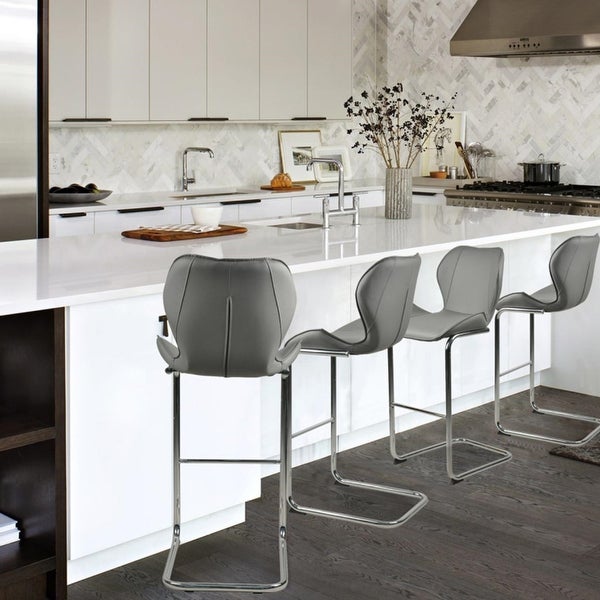 Bar Chair Modern Design with Metal Legs，Set of 4 ，Soft and Comfortable Easy to Assemble for Dining and Kitchen