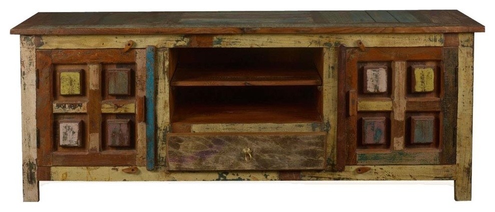 Solid Wood Handcrafted Rustic TV Stand Media Console   Farmhouse   Entertainment Centers And Tv Stands   by Sierra Living Concepts Inc  Houzz