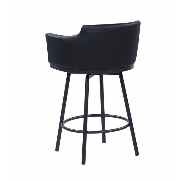 Somette Modern Club Counter Stool with Memory Swivel， Black