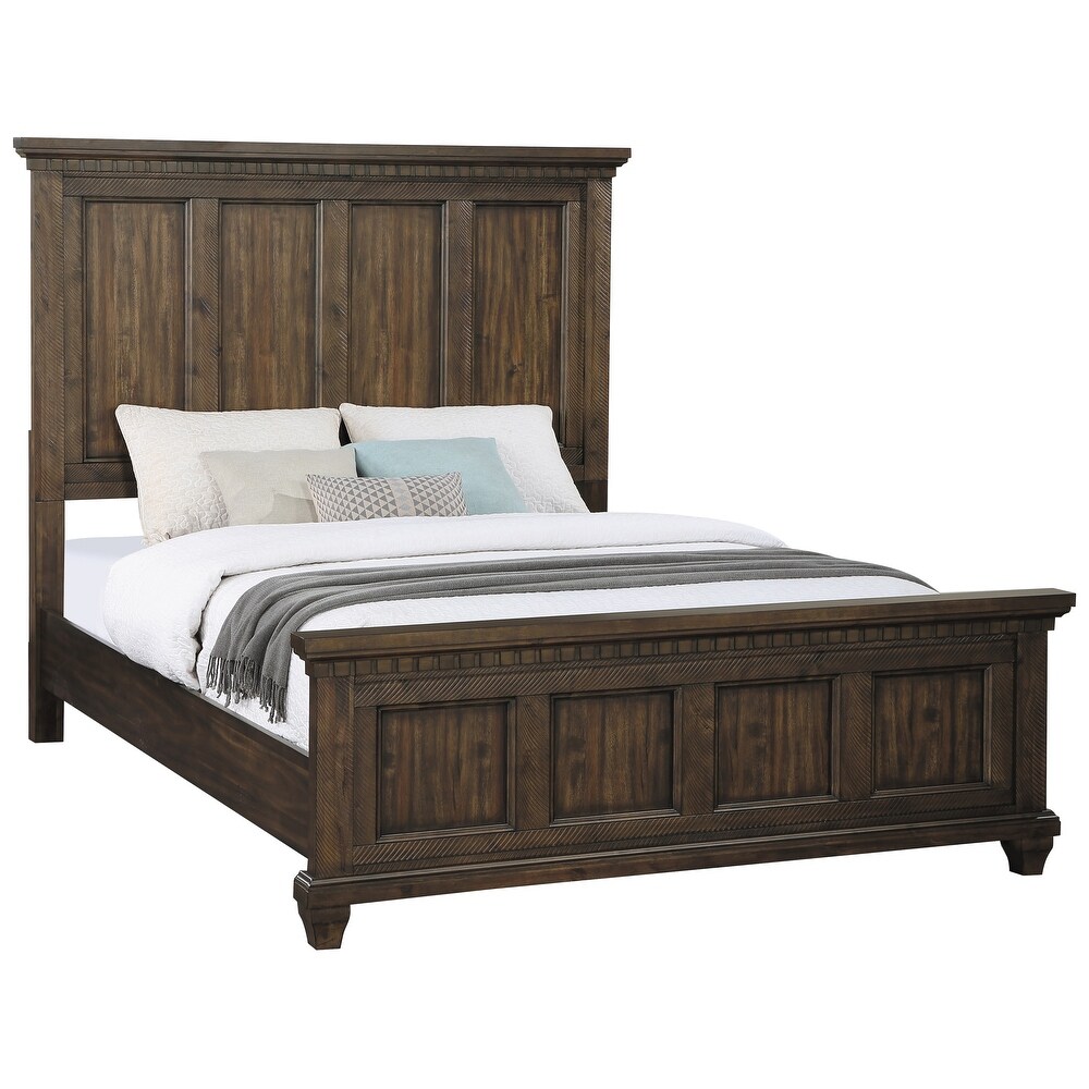 Rouspil Acacia Brown 4 piece Bedroom Set with 2 Nightstands and Chest