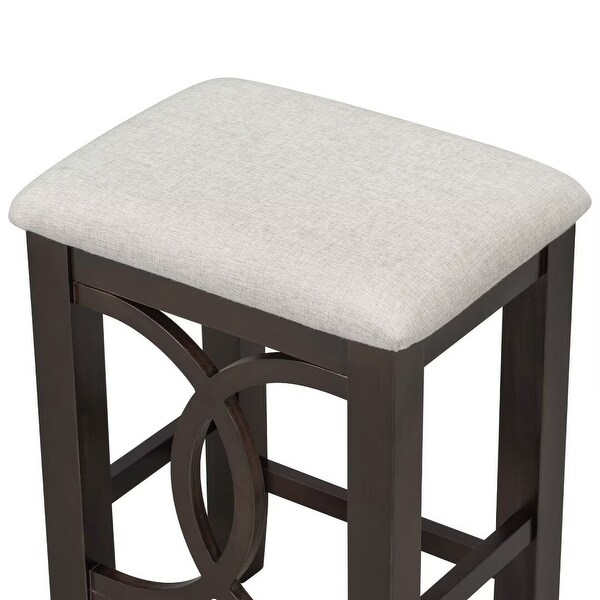 Counter Height Dining Table Set with USB Port and Upholstered Stools