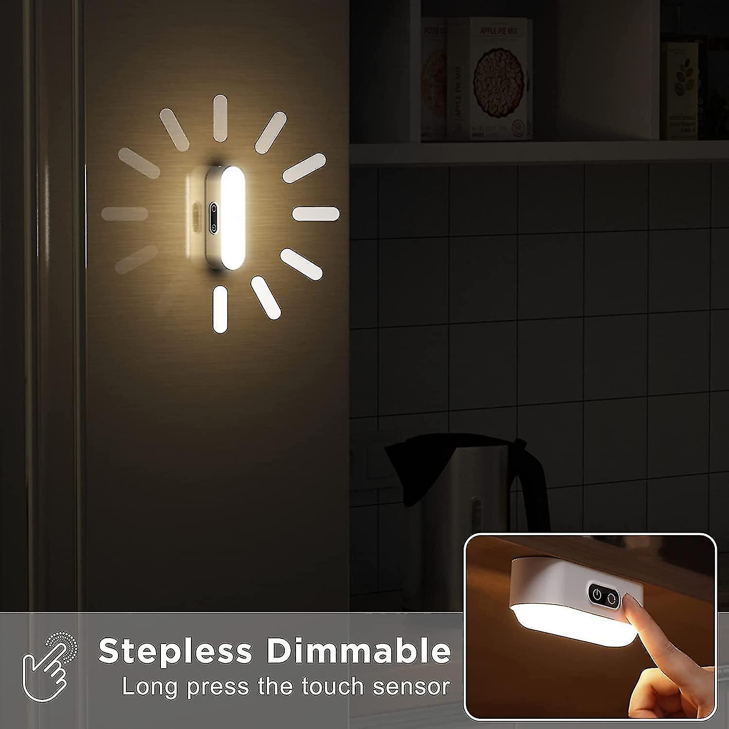 2pcs Led Cupboard Lights Dimmable Rechargeable 2000mah Cordless， Led Strip Light With 5 Lighting Colors