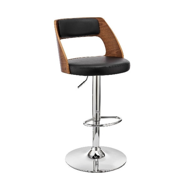 Adjustable Barstool with Open Design Wooden Back - 19 L X 19 W X 44 H Inches