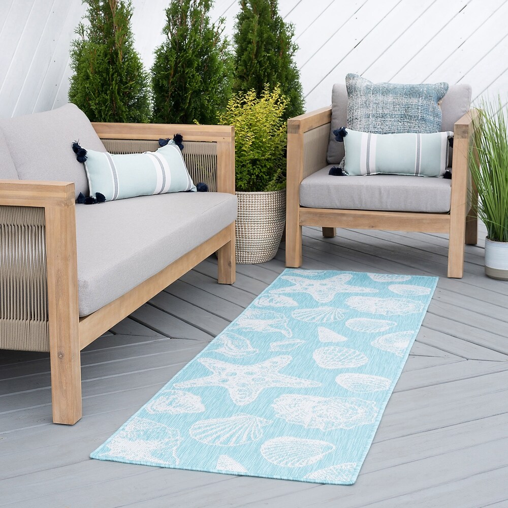 Exo Coastal Graphic Print Indoor/Outdoor Area Rug