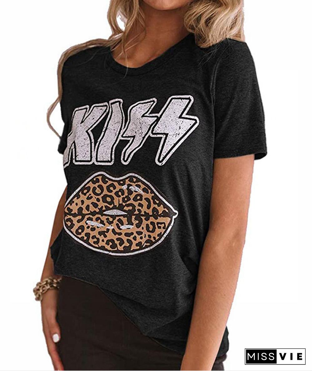 KISS Leopard Lip T-shirt