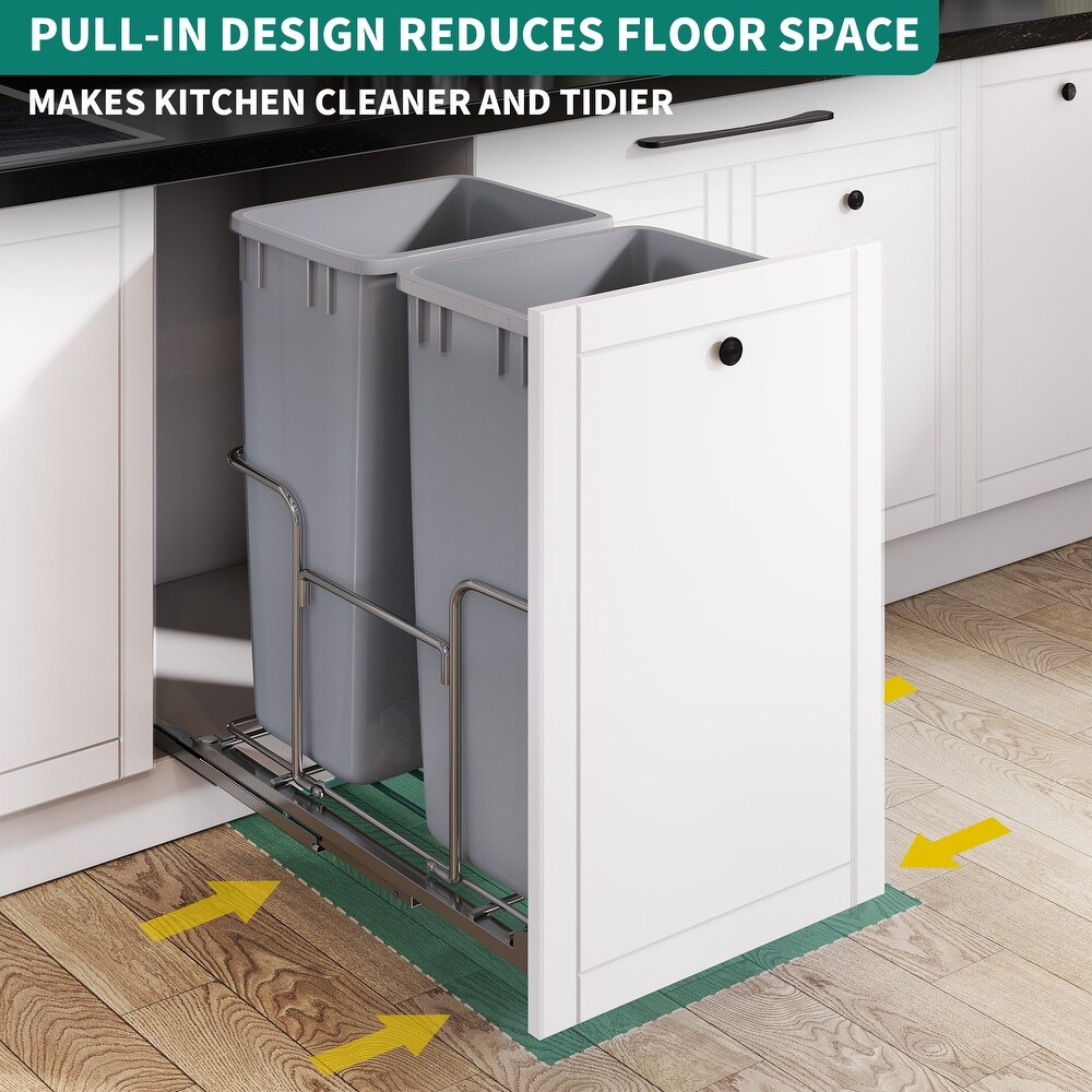 Double 43 Quart Pull Out Kitchen Waste Containers