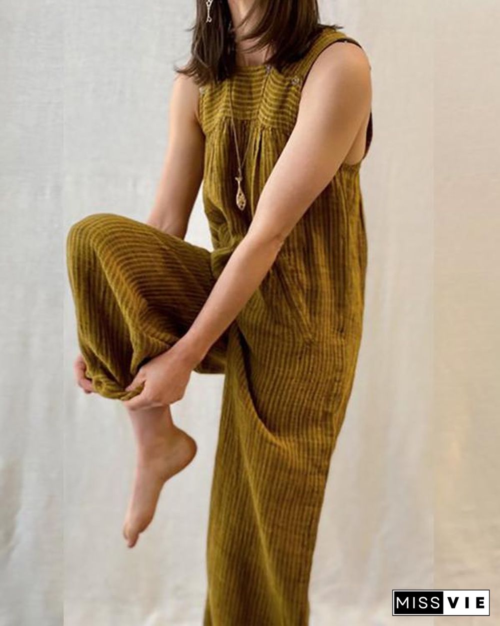 Solid Color Casual Summer Jumpsuit